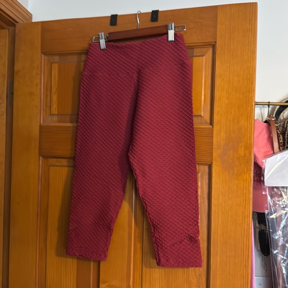 Maroon booty workout pants